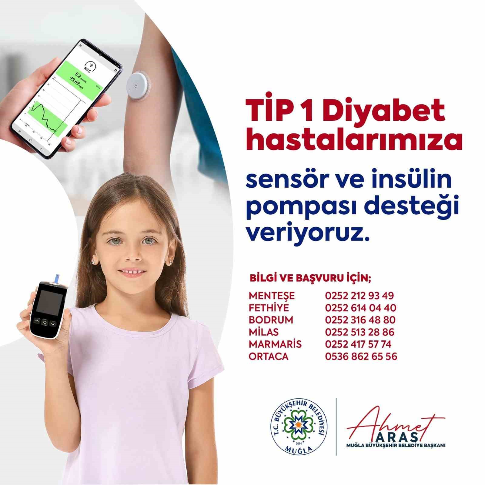 Muğla Büyükşehirden Tip 1 diyabet hastalarına destek
