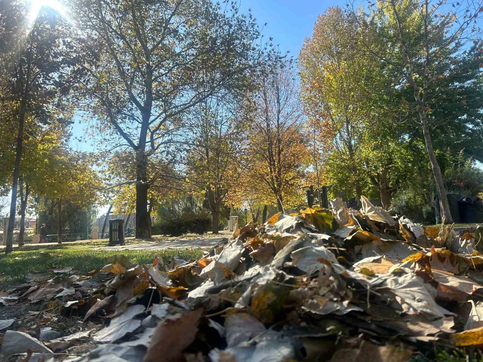 Kanlıkavak Parkı’nda sonbahar manzarası mest etti
