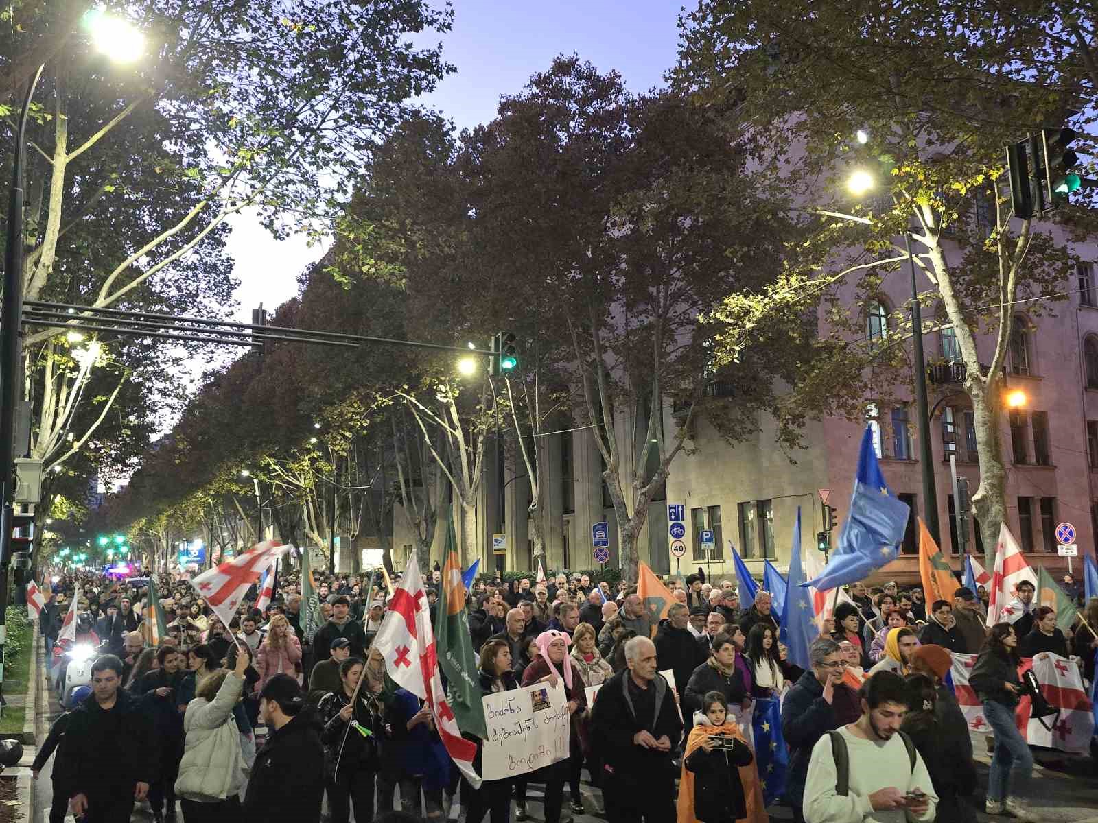 Gürcistan’da muhalefet partilerinden protesto yürüyüşü: “Yeniden seçim istiyoruz”
