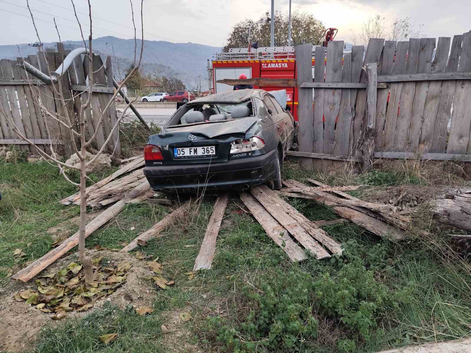 Amasya’da otomobil takla attı: 4 yaralı
