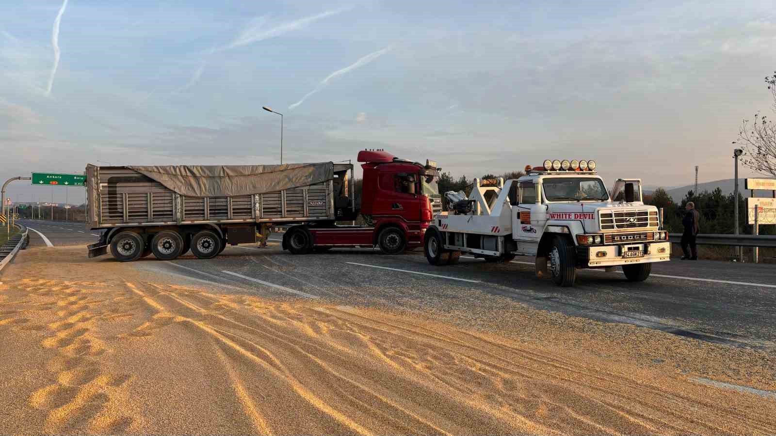 Devrilen tır kaldırıldı, TEM Otoyolu trafiğe açıldı
