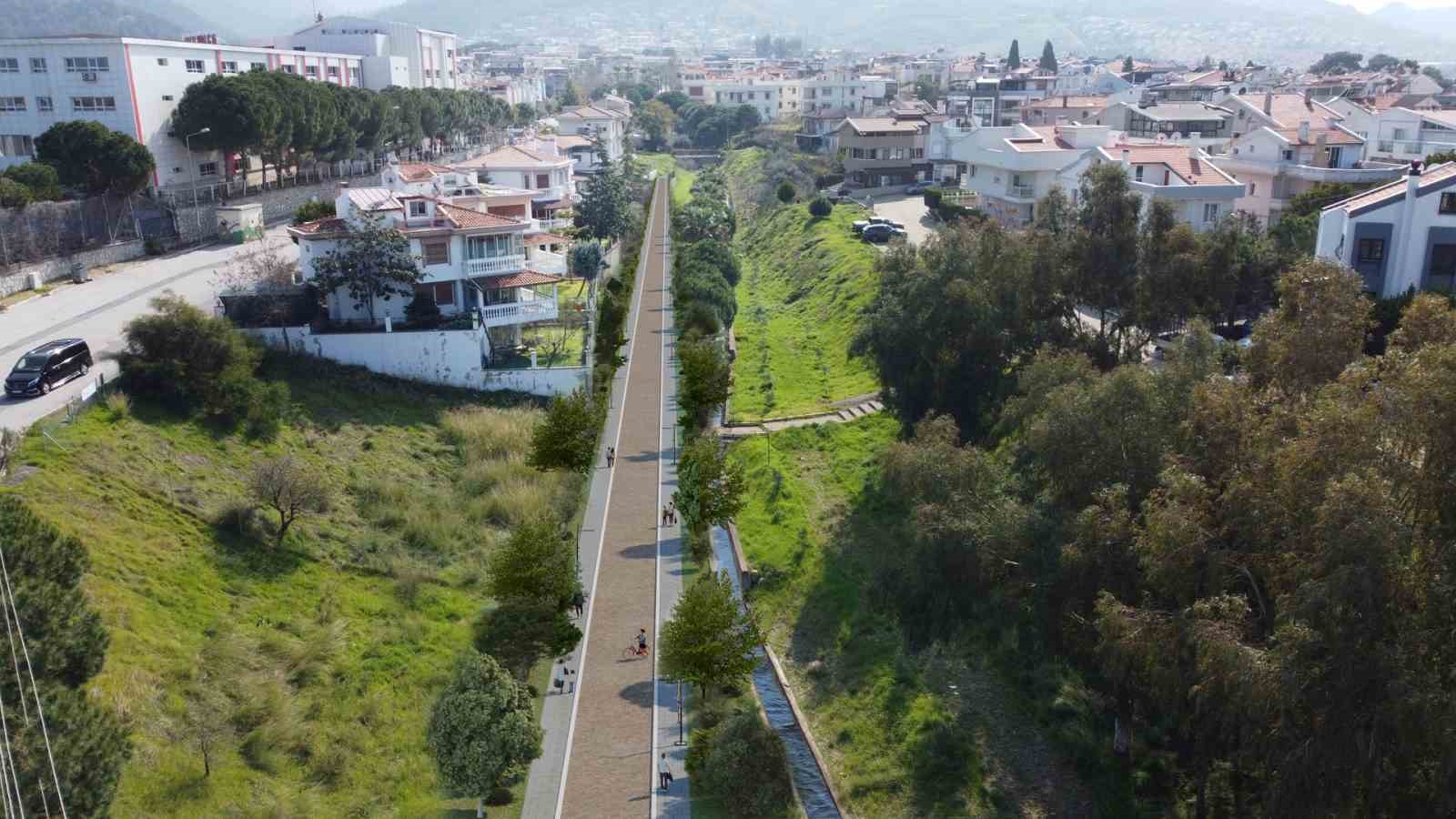 Güzelbahçe Çelebi Mahallesi’nde yürüyüş ve bisiklet yolu çalışmaları başladı
