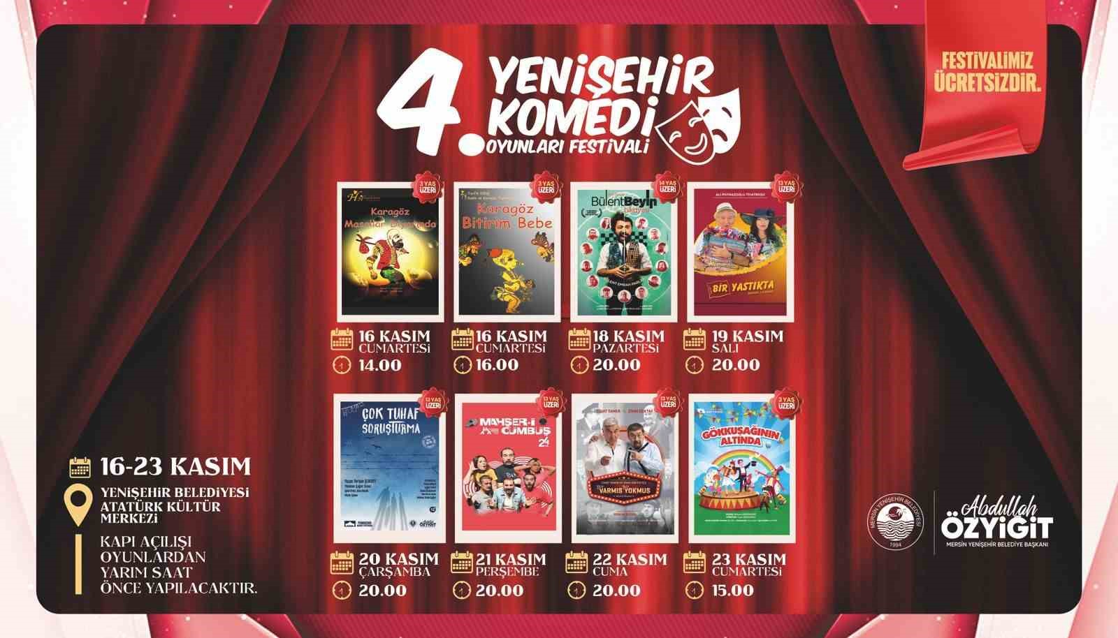 4. Yenişehir Komedi Oyunları Festivali 16 Kasım’da başlıyor
