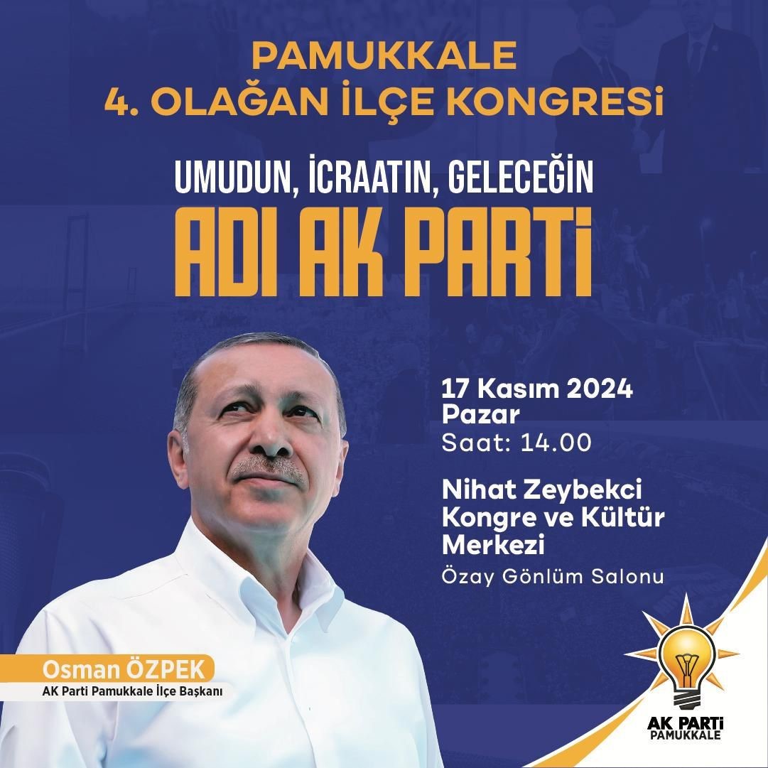 Denizli AK Parti’de ilçe kongreleri Merkezefendi ve Pamukkale ile tamamlanıyor
