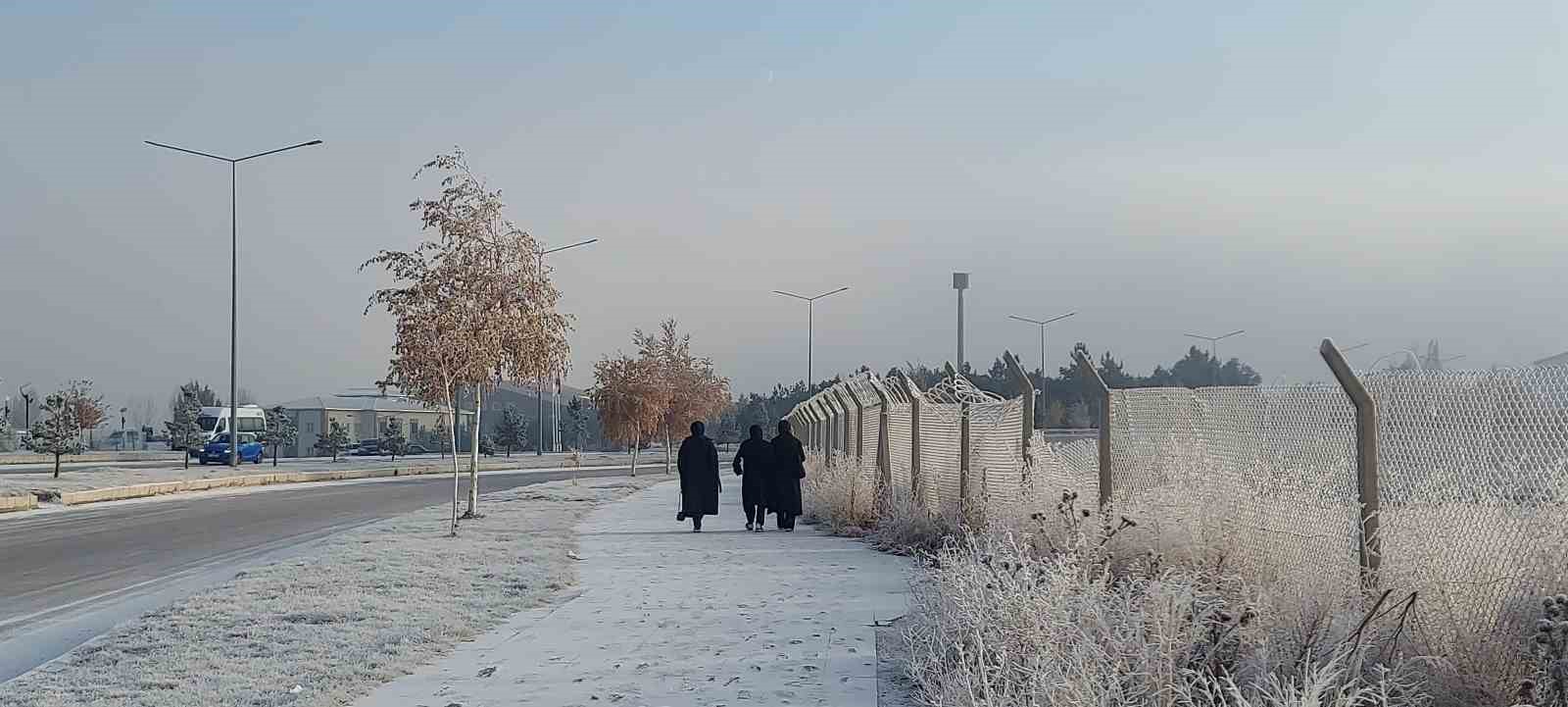 Erzurum buz kesti, sis şehri örttü
