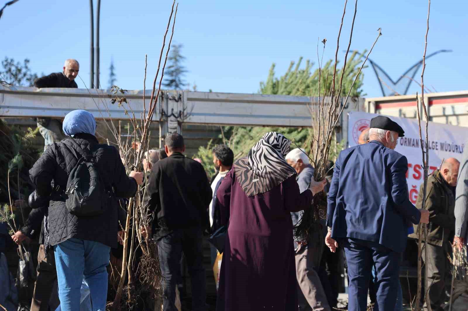 Elazığ’da vatandaşlara 23 bin adet ücretsiz fidan dağıtıldı
