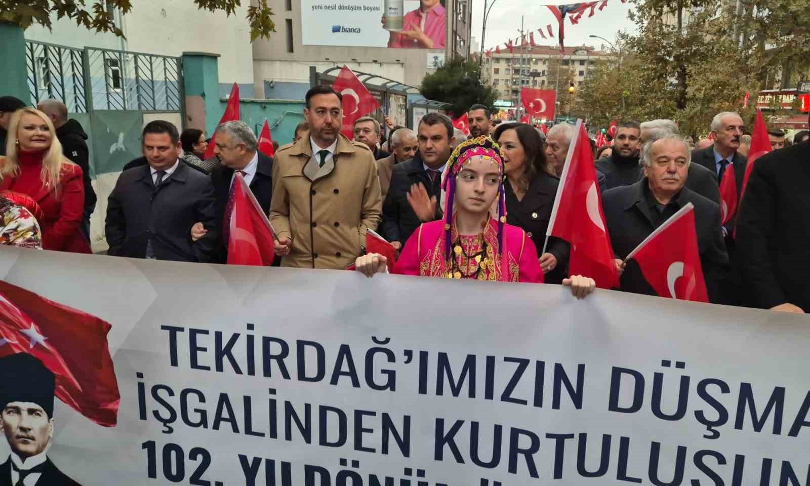 Tekirdağ’da kurtuluşun 102. yılında coşkulu yürüyüş
