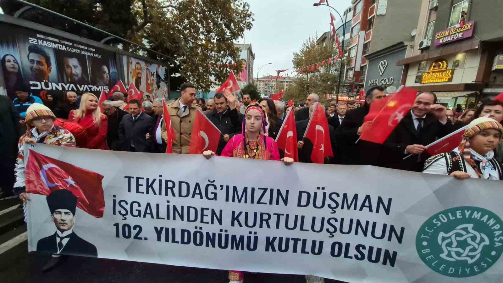 Tekirdağ’da kurtuluşun 102. yılında coşkulu yürüyüş
