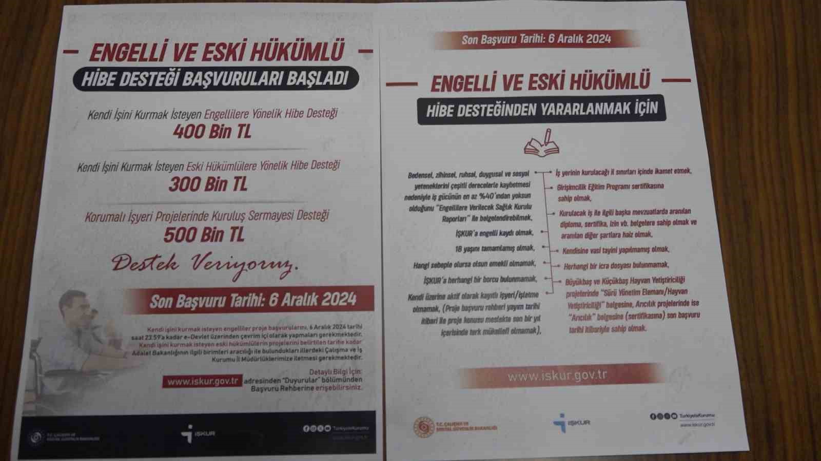 Niğde’de kendi işini kurmak isteyen engelli ve eski hükümlüler için hibe desteği başvuruları sürüyor
