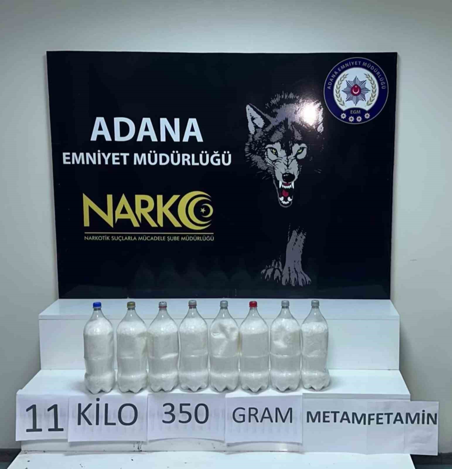 Adana’da koltuk altındaki zuladan 11 kilo 350 gram metamfetamin çıktı
