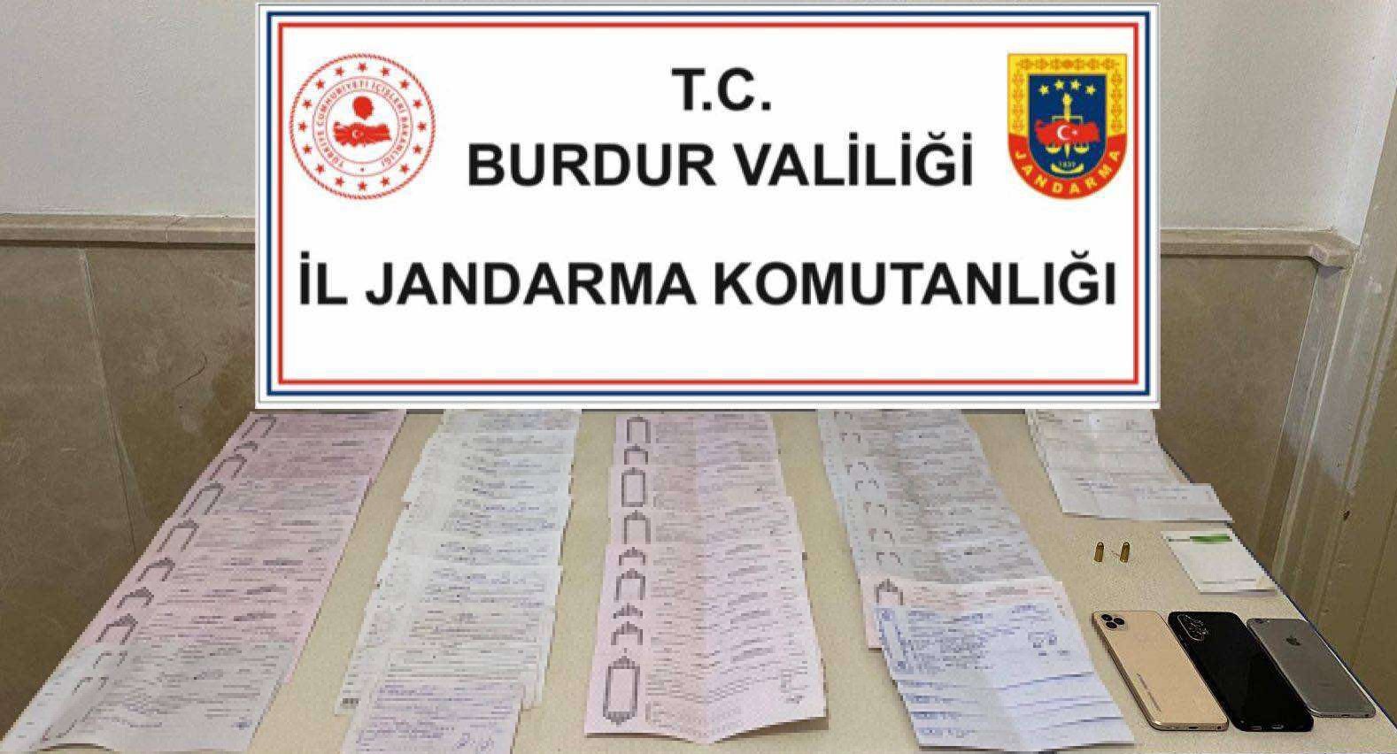 Burdur’da jandarmanın 18 günlük operasyonlarında yakalanan 5 şüpheli tutuklandı
