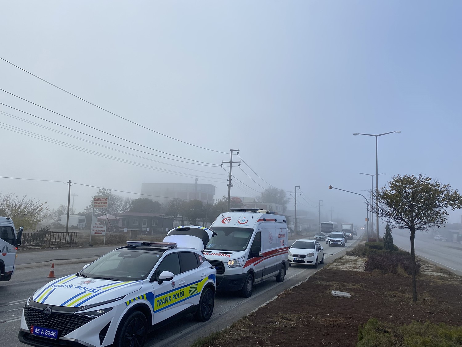 Sisli hava zincirleme kazayı beraberinde getirdi: 2 yaralı
