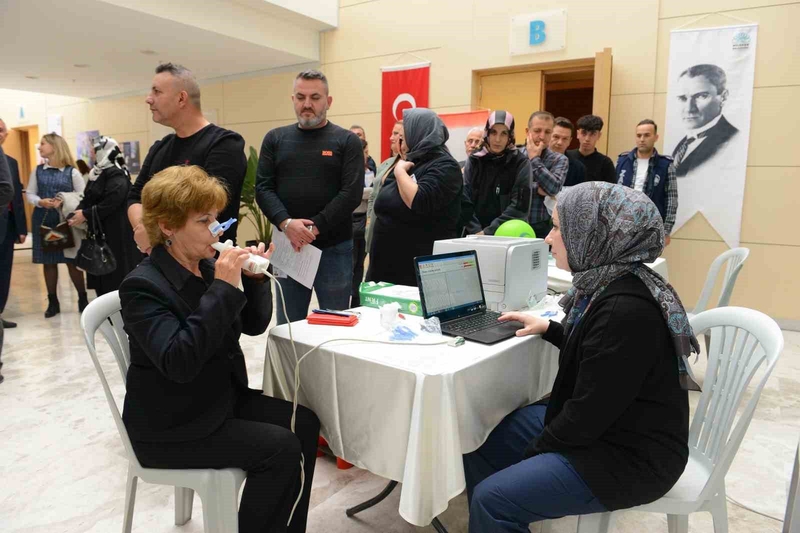 Belediye çalışanlarına KOAH testine tabi tutuldu
