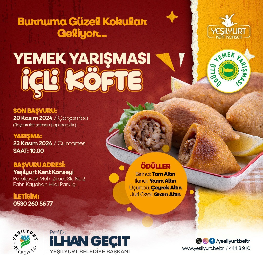 İçli köfte yemek yarışmasının hazırlıkları tamamlandı
