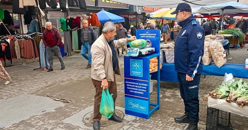 Germencik’te pazar yerlerinde tartı uygulaması başladı
