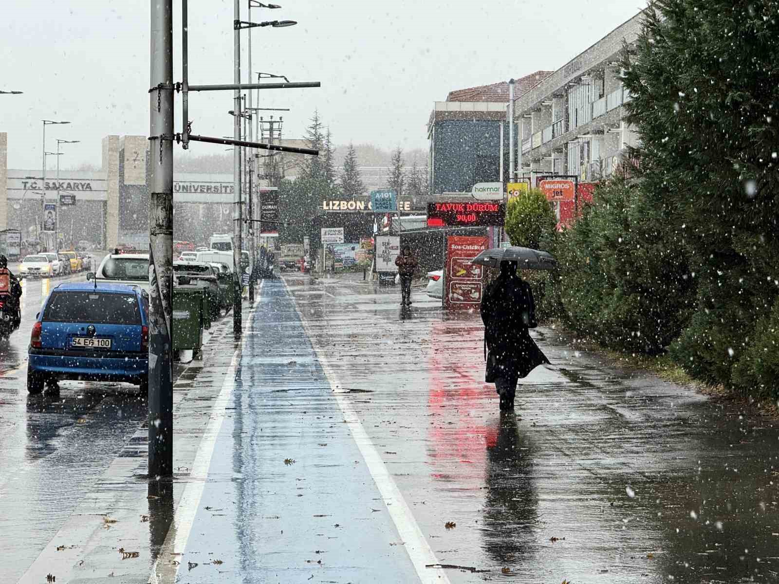 Sakarya’da lapa lapa kar yağışı
