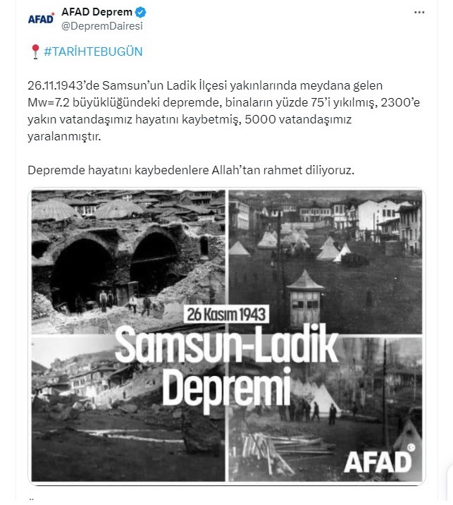 Ladik depreminin yıldönümü
