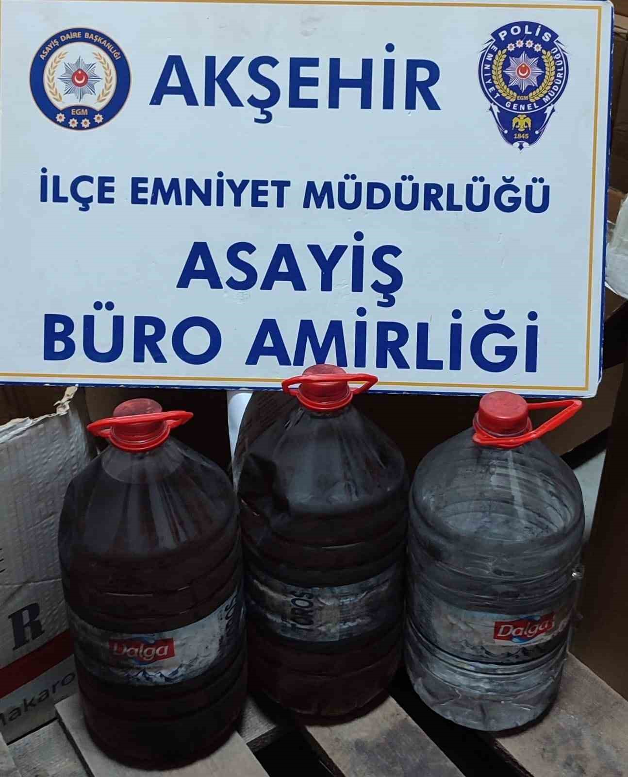 Akşehir’de yapılan denetimde sahte içki yakalandı
