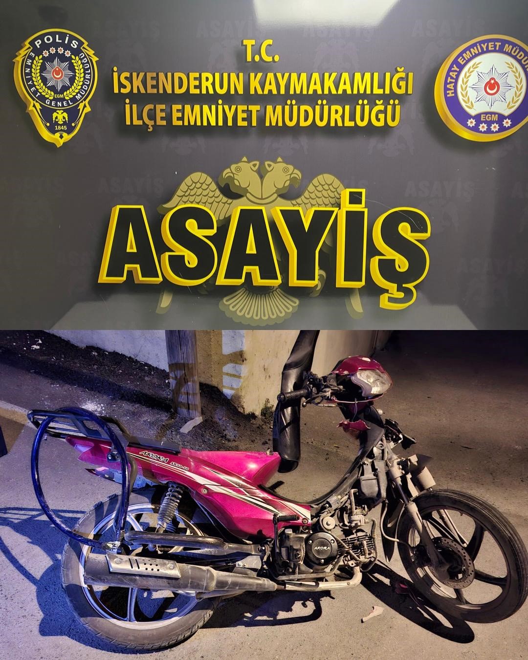 İskenderun’da motosiklet hırsızı 2 şahıs yakayı ele verildi
