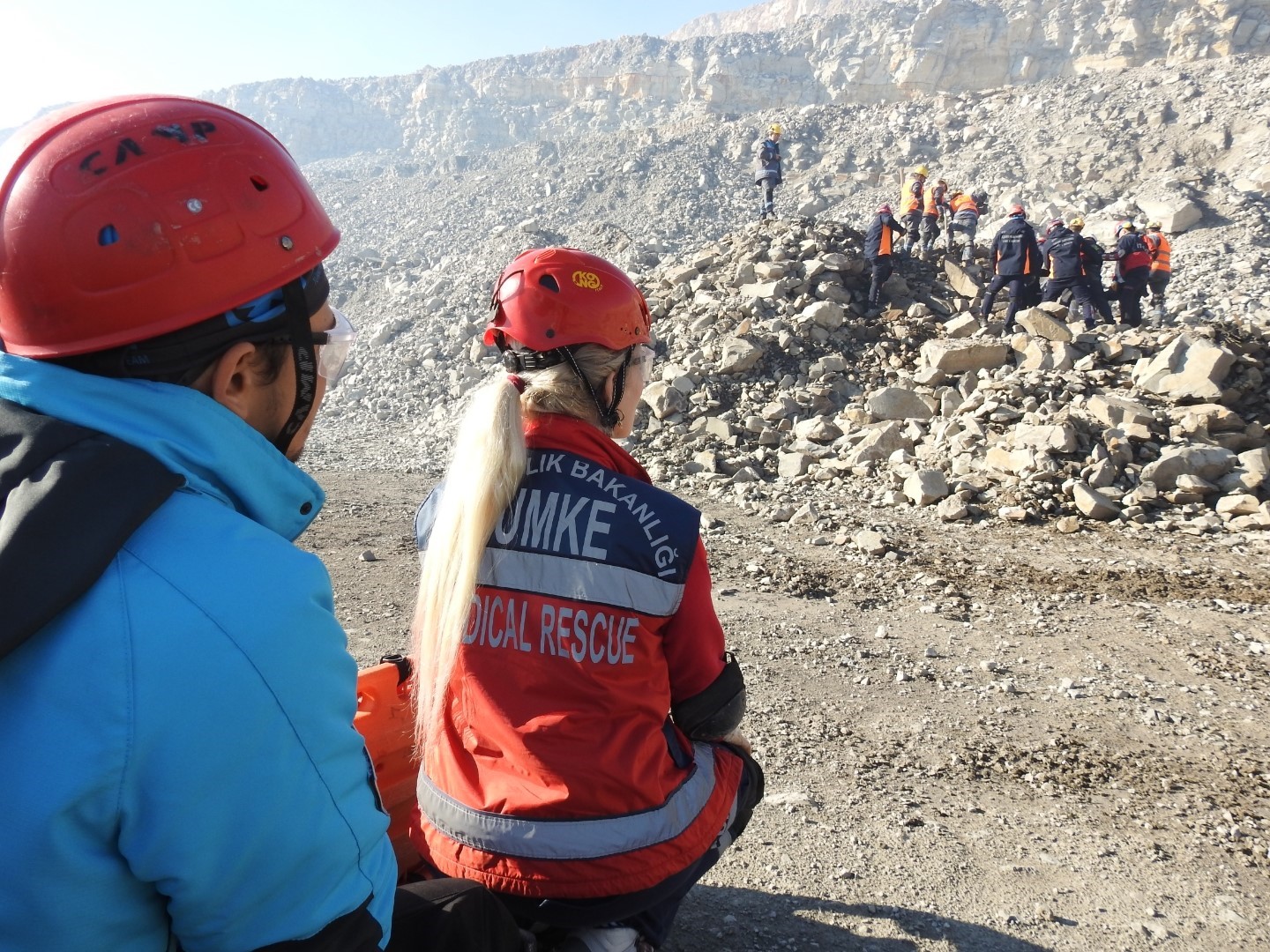 Soma’da maden ocağında gerçeğini aratmayan heyelan tatbikatı
