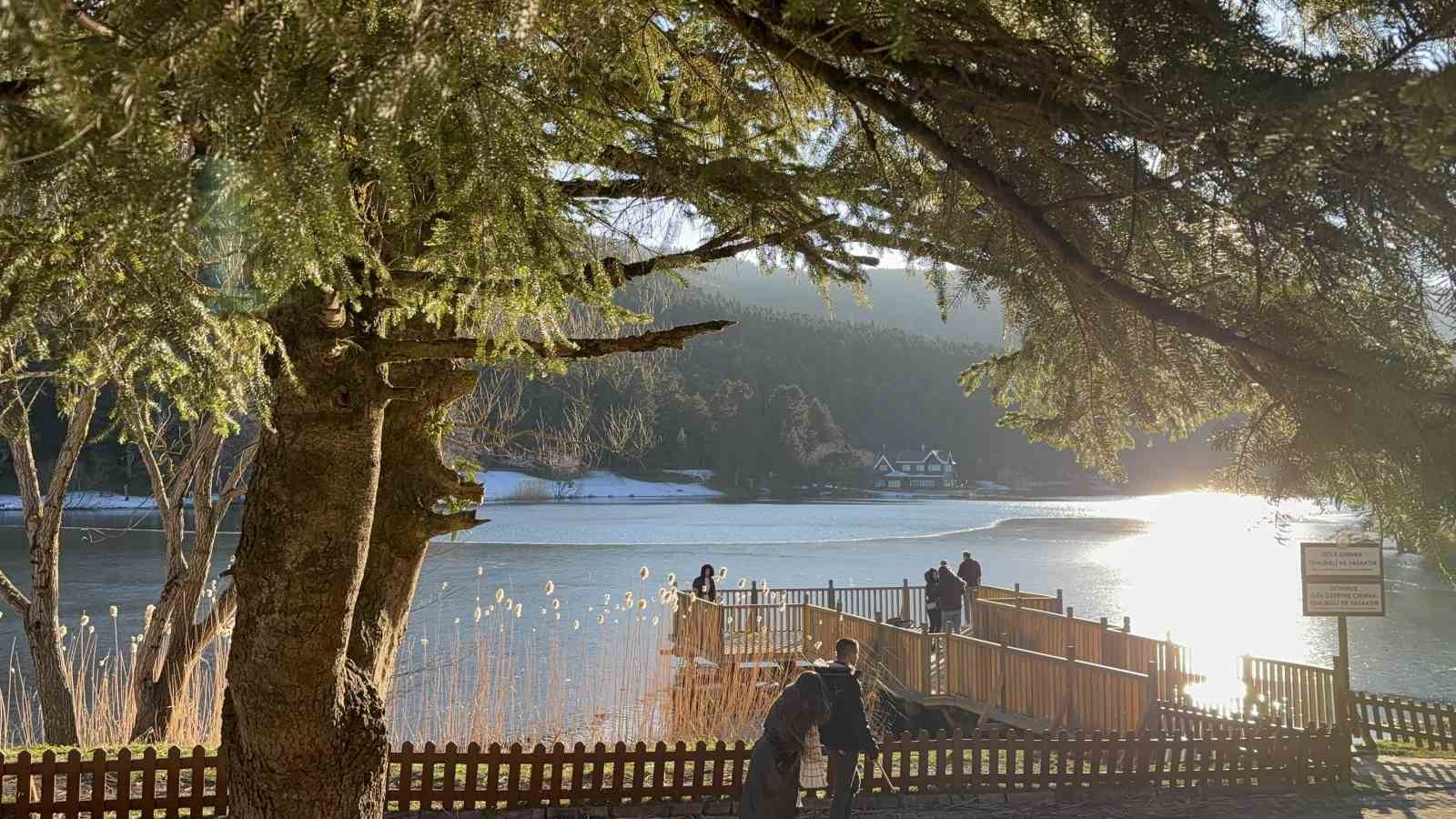 Gölcük Tabiat Parkı, buz tuttu: Ortaya güzel görüntüler çıktı
