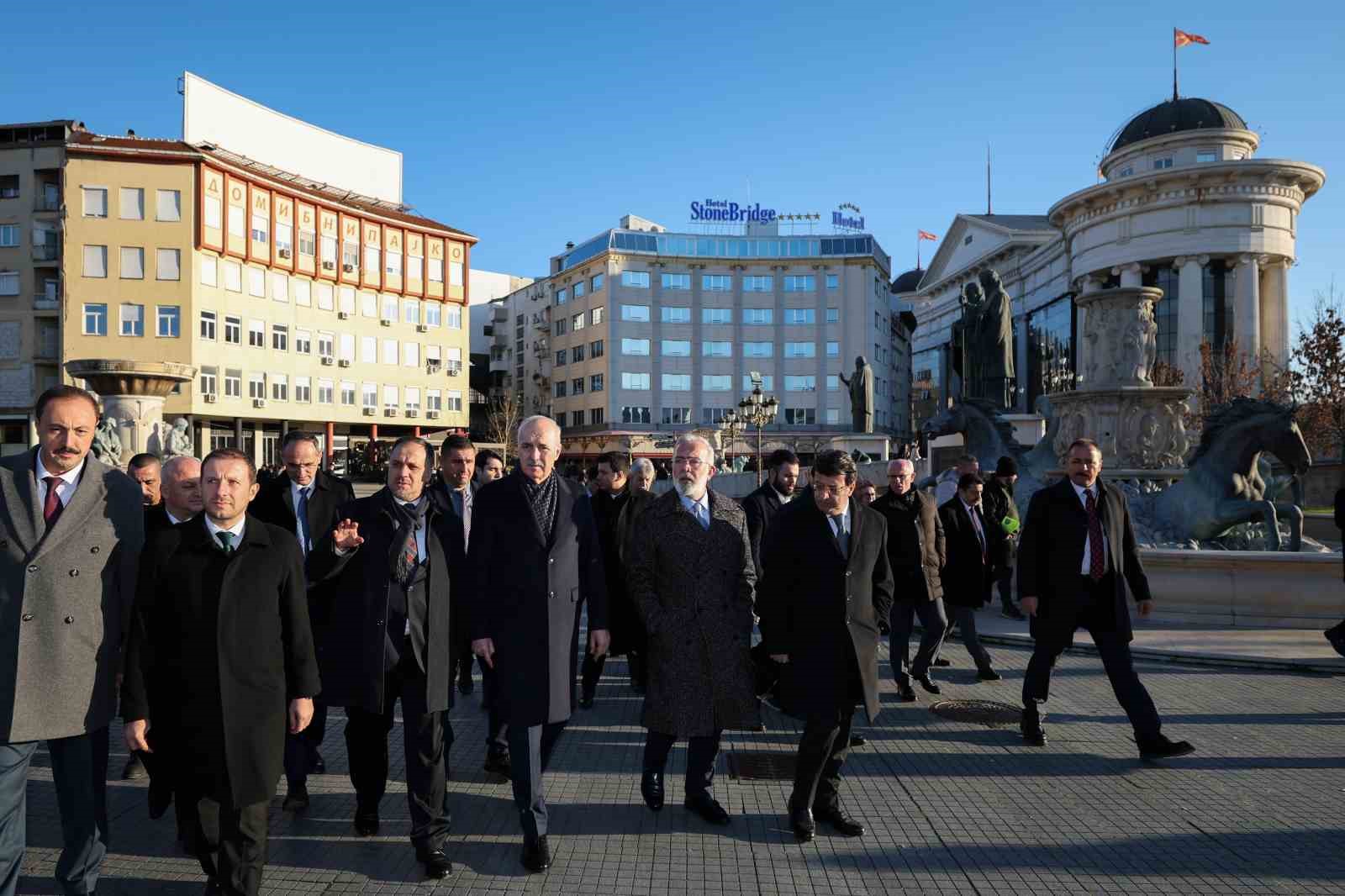 TBMM Başkanı Kurtulmuş, Üsküp’te tarihi Türk çarşısını ziyaret etti
