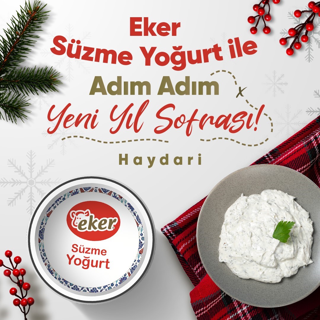 Eker, yılbaşı soflarına süzme yoğurt ile eşlik ediyor
