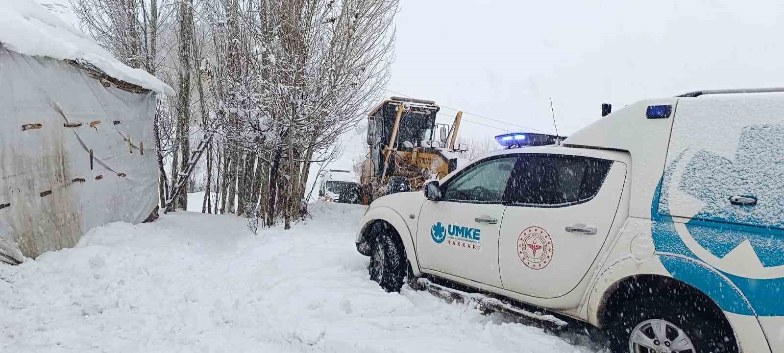 Yüksekova’da ekipler seferber oldu: Yolları kapanan köylerdeki 8 hastayı kurtardı
