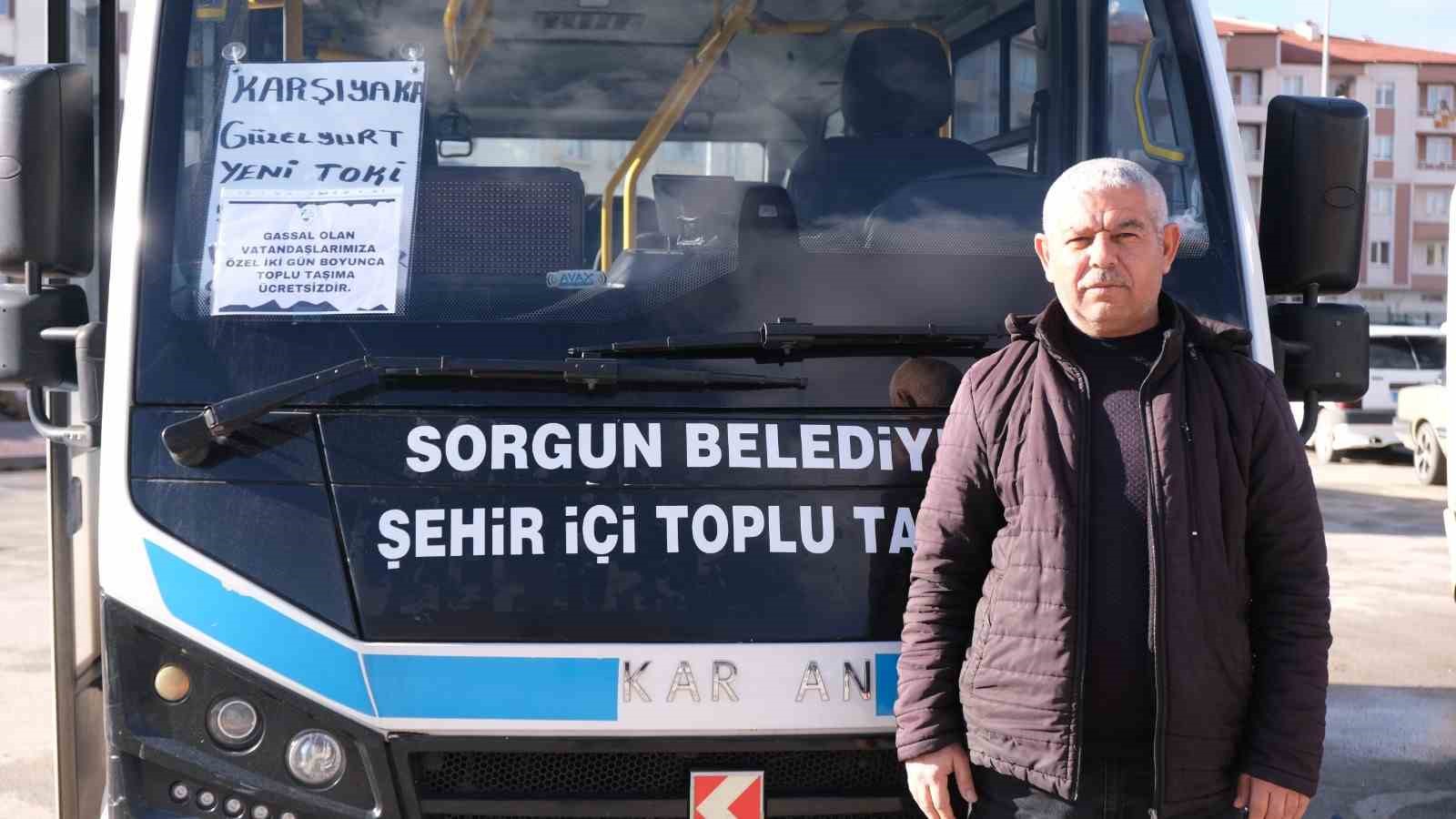 Sorgun Belediyesi, gassallar için toplu taşımayı ücretsiz yaptı
