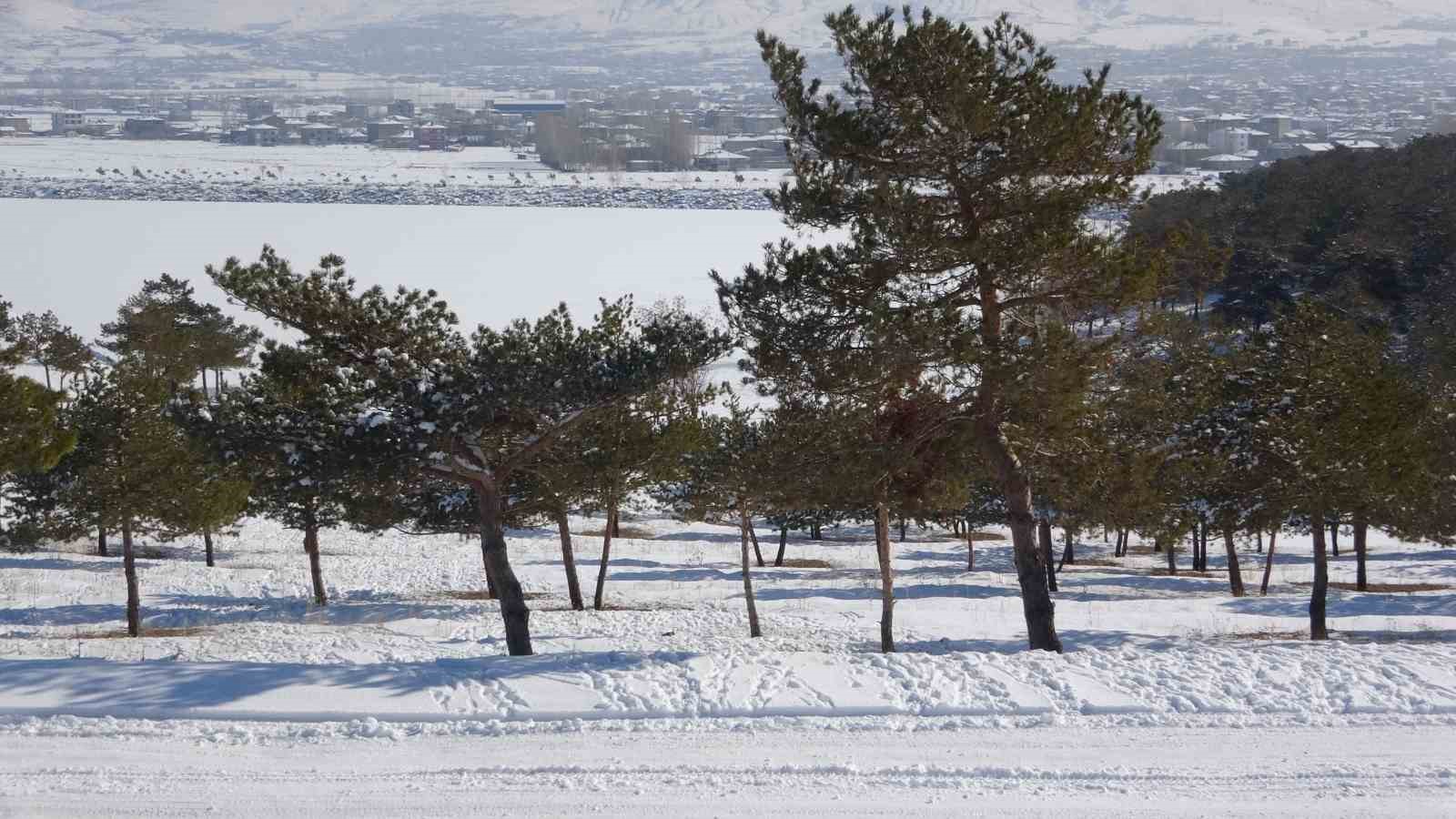 Van’da Sıhke Gölü buz tuttu
