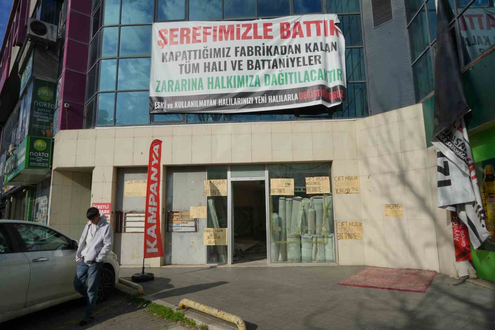 Şerefle batan fabrikanın malları
