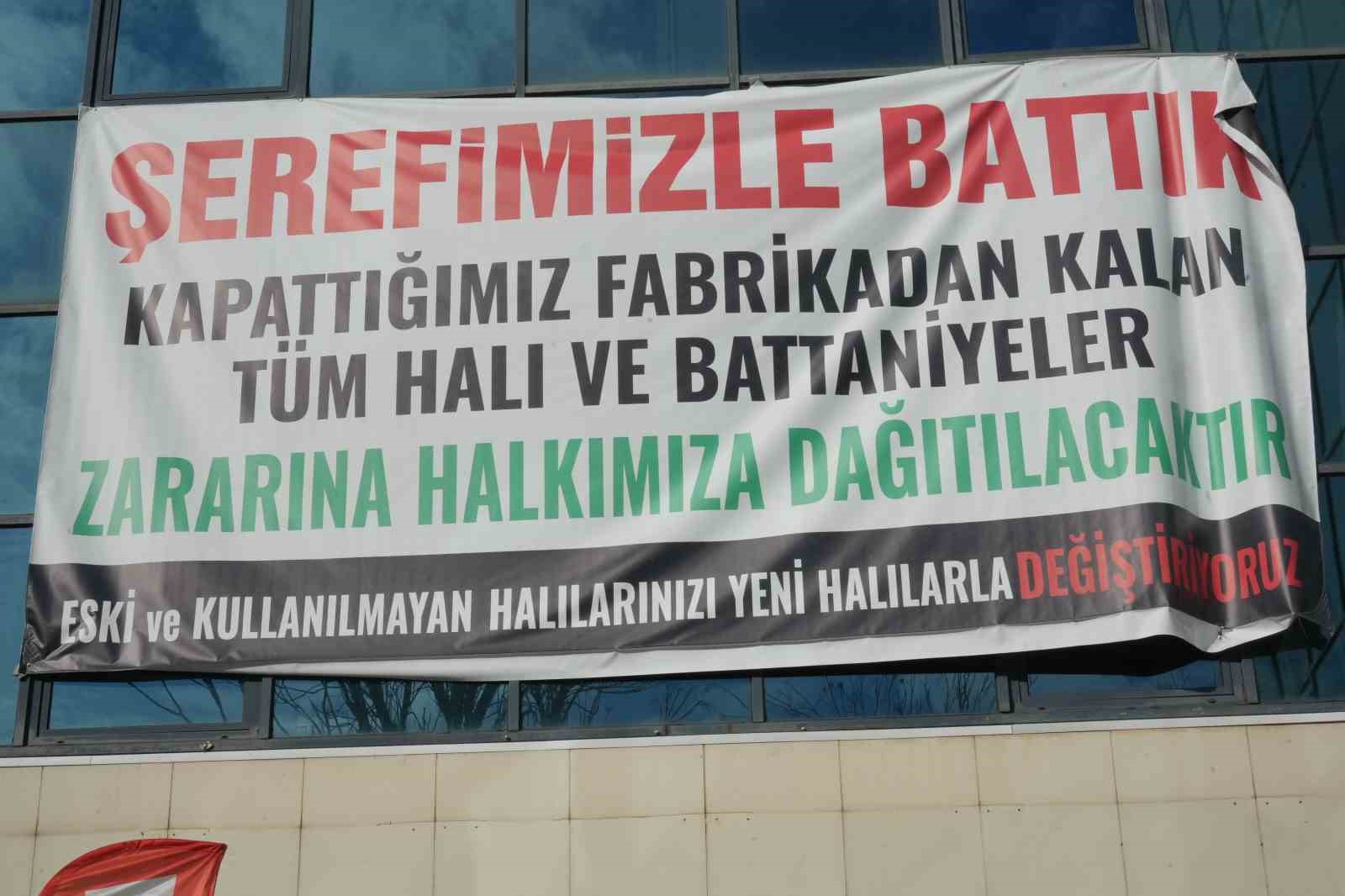 Şerefle batan fabrikanın malları
