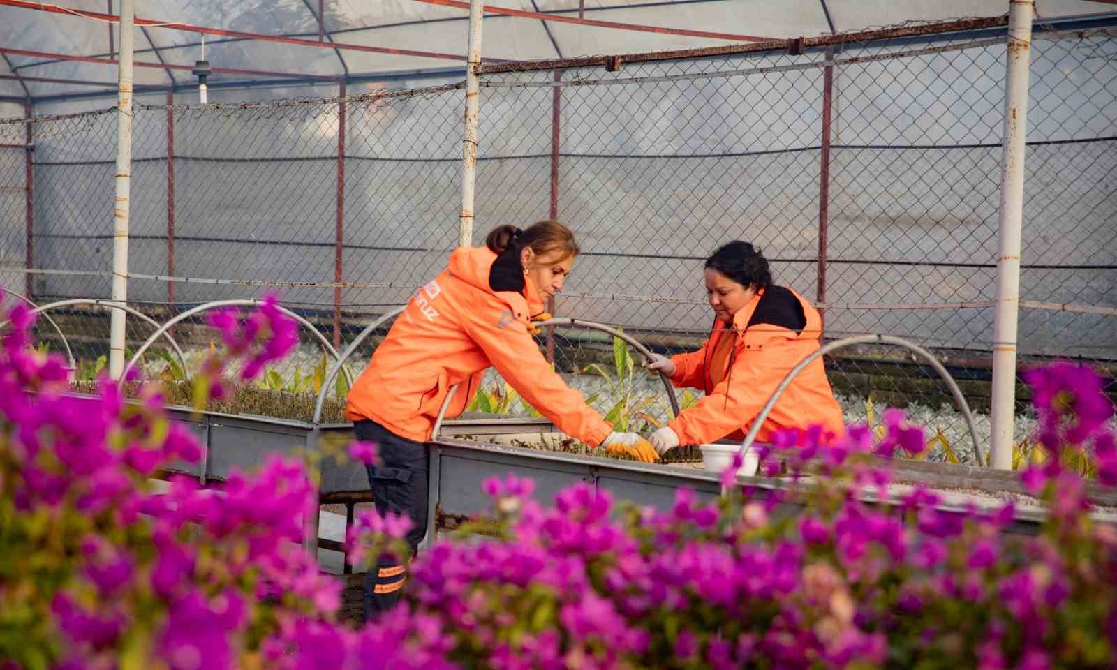 Mersin’de kentin dört bir yanı rengarenk çiçeklerle donatılıyor
