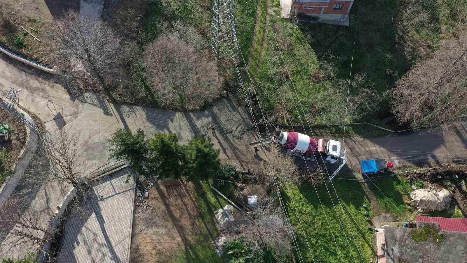 Ordu’da beton yol çalışmaları devam ediyor
