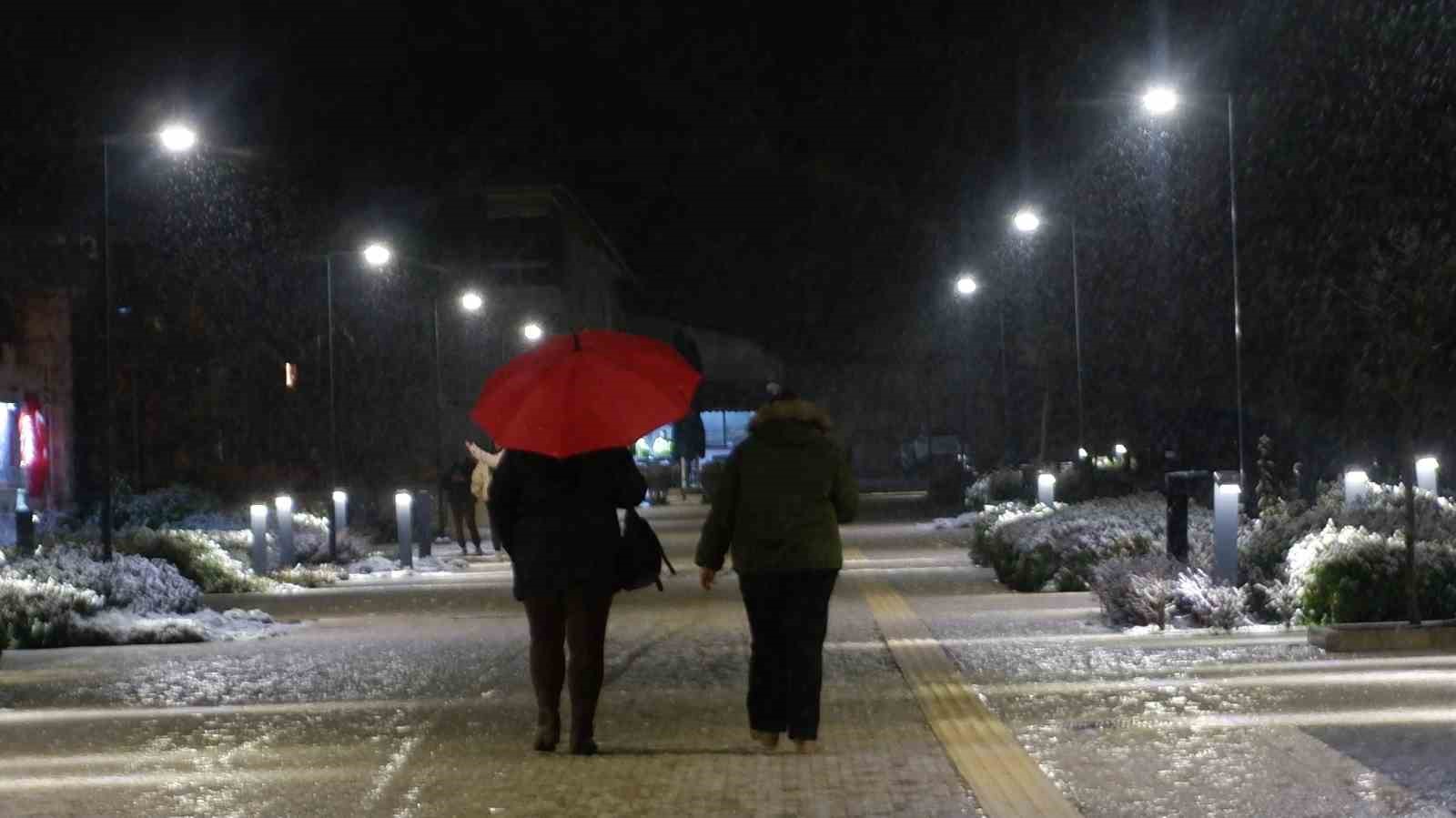 Edirne’de lapa lapa yağan kar, kartpostallık görüntüler oluşturdu
