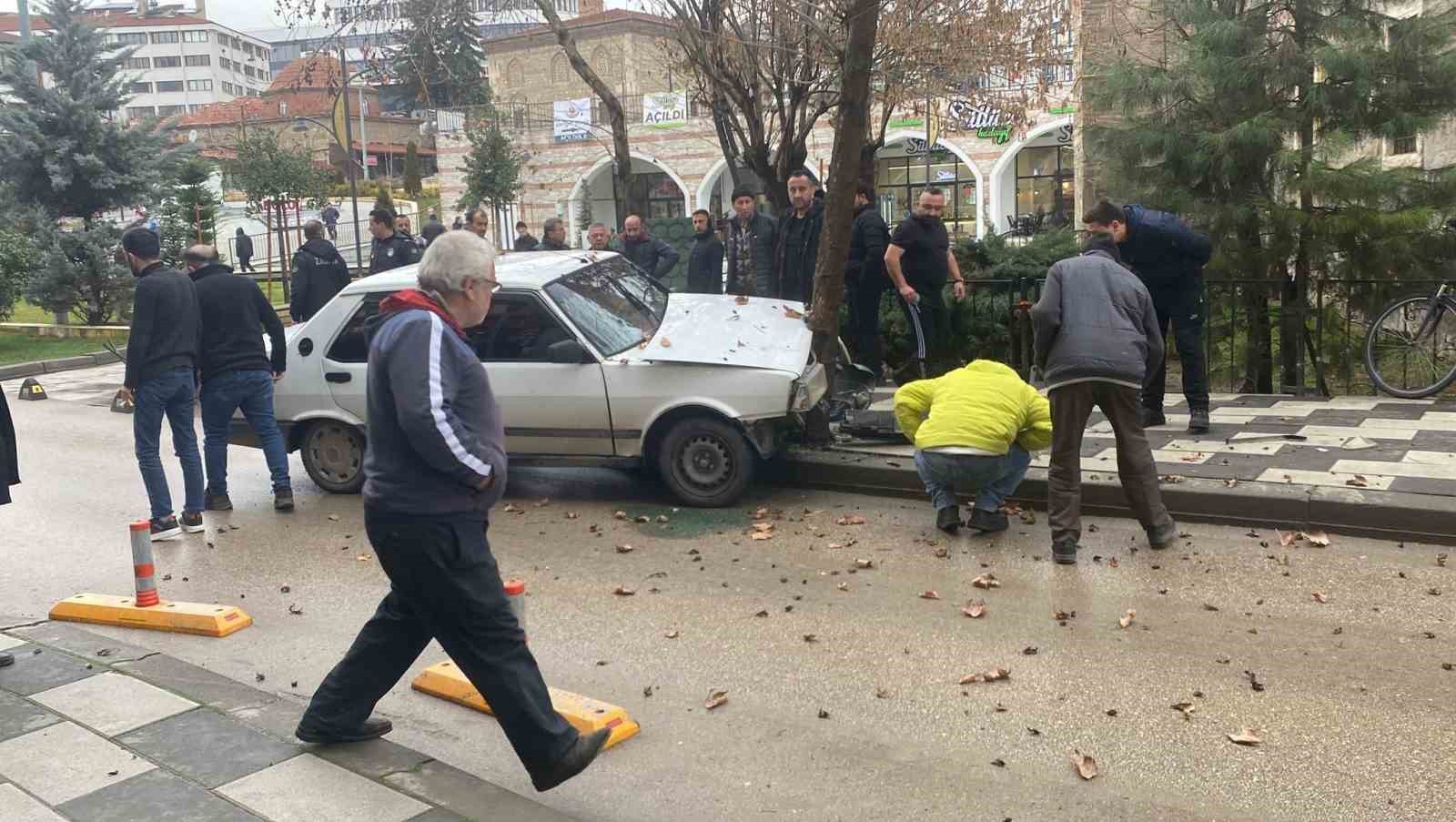 Köpeğe çarpmamak için ağaca çarptı
