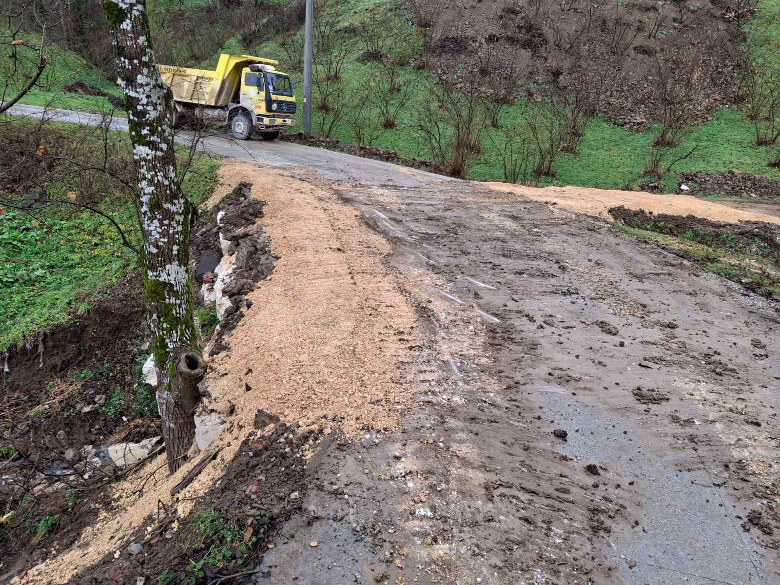 Heyelan bölgesinde anında çalışma
