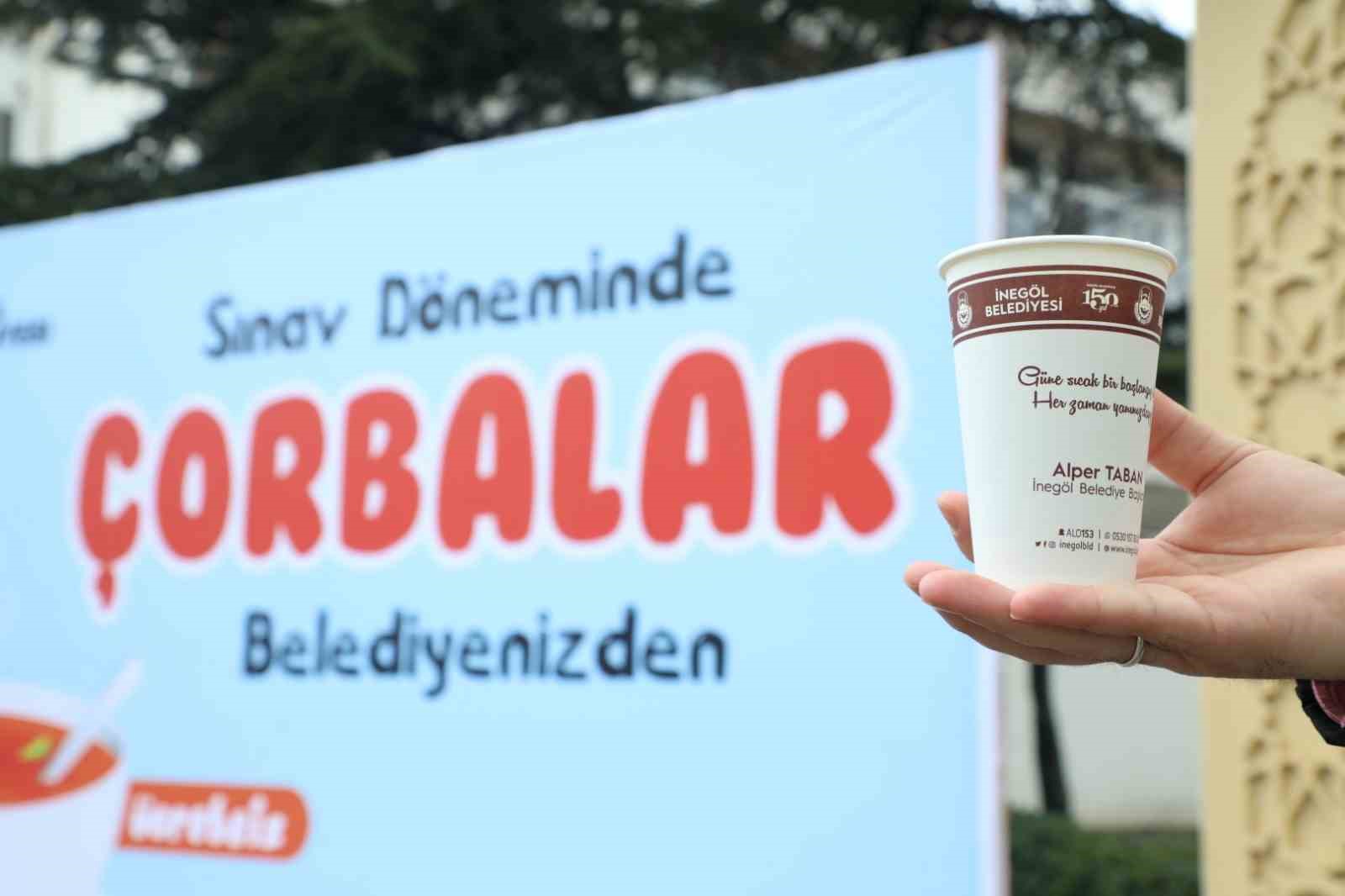 Öğrencilere sabah çorbası İnegöl Belediyesi’nden
