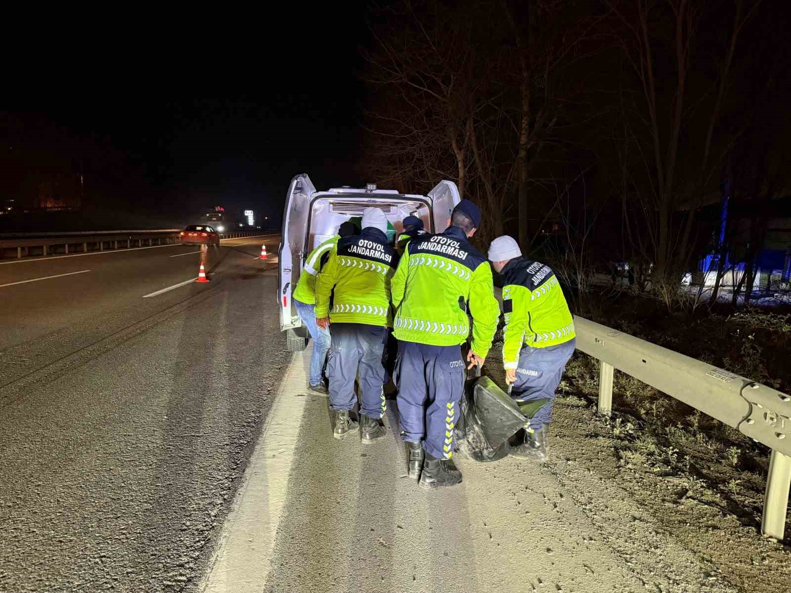 Otoyolda feci ölüm: Bir kişinin parçalanmış cesedi bulundu
