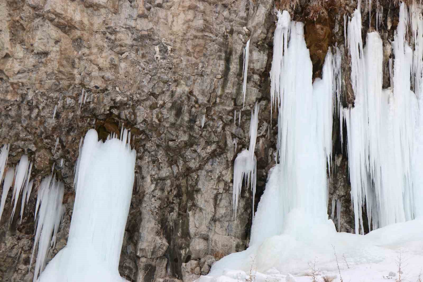 Diyadin’de 35 metrelik buz sarkıtları
