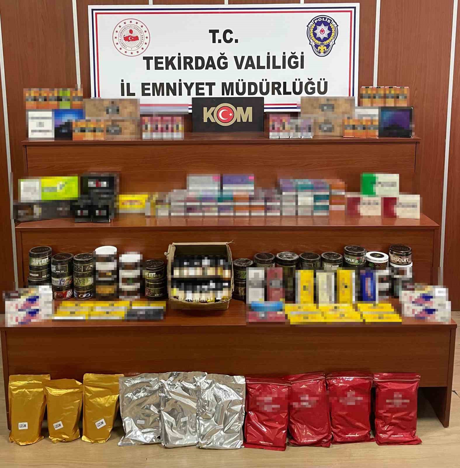 Tekirdağ’da kaçak tütün operasyonuna 8 gözaltı
